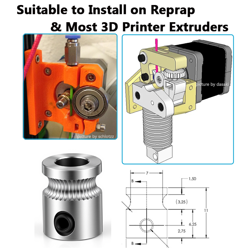 1 adet 1.75mm 3mm Filament 3D  - Direct Drive Extruder incelemesi ve fiyatı
