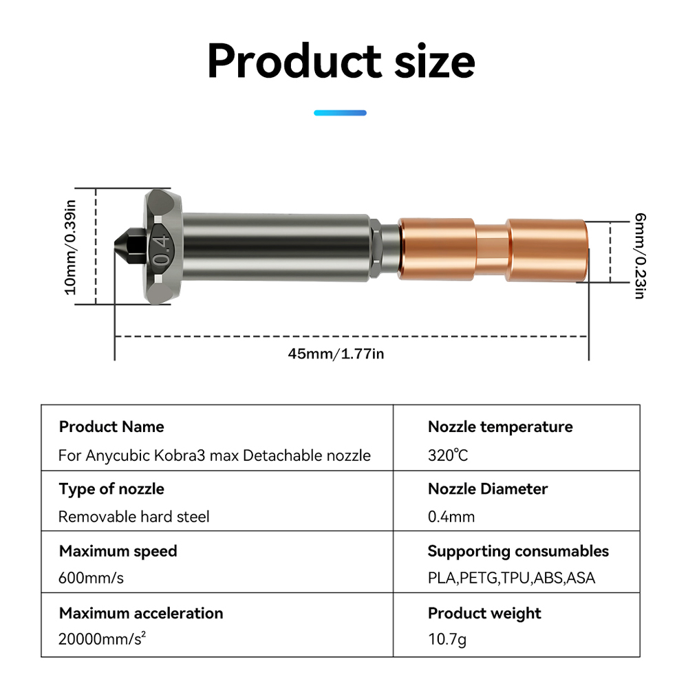 Yeni Yükseltme Memesi Anycubic - Hotend 0.4Mm incelemesi ve fiyatı