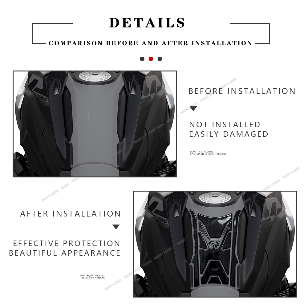 BMW R 1300 GS için üçlü siyah  - Resin Vat incelemesi ve fiyatı